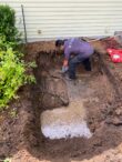 Empty space where an oil tank was removed at a residence