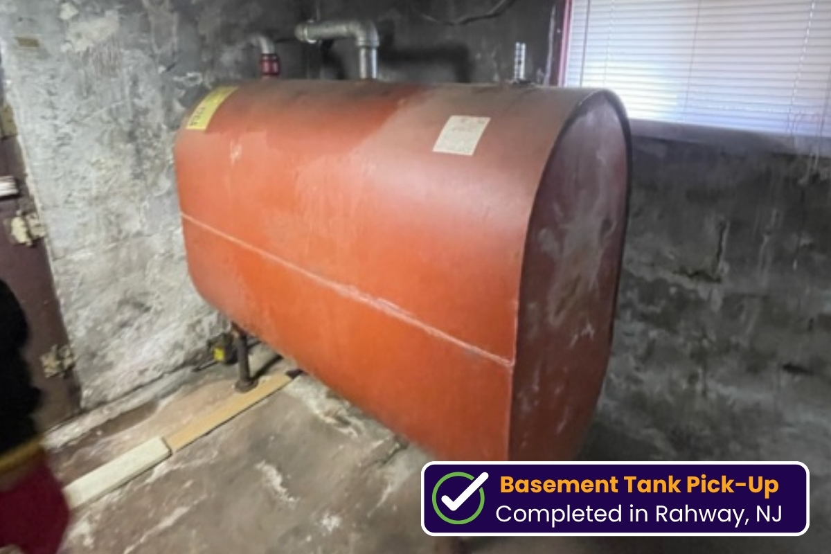275-Gallon Basement Tank Pick-Up Successfully Completed in Rahway, NJ